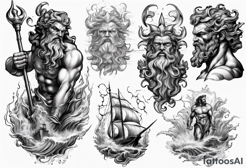 poseidon calling a storm tattoo idea