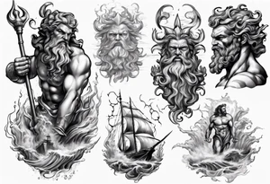 poseidon calling a storm tattoo idea