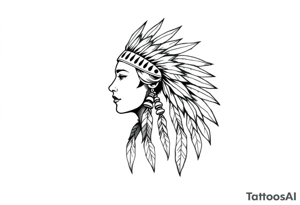 Female Native American tattoo idea