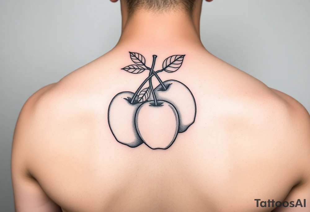 fruits space apples tattoo idea