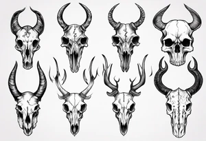 animal skulls tattoo idea