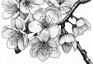 Cherry blossoms and number 7 tattoo idea