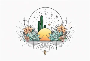 fine line with sun, stars, floral, dots, cactus
. Sternum tattoo tattoo idea