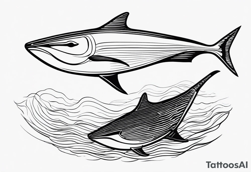 two stringrays swimming around tattoo idea