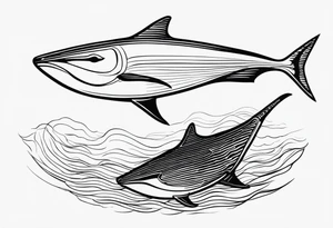 two stringrays swimming around tattoo idea