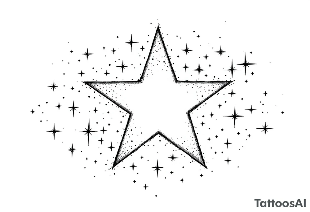 Small stars background tattoo idea