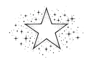 Small stars background tattoo idea