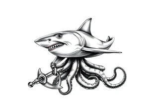 Hammerhead shark,anchor,octopus. tattoo idea