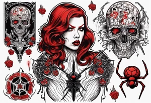 Black widow in the red room tattoo idea