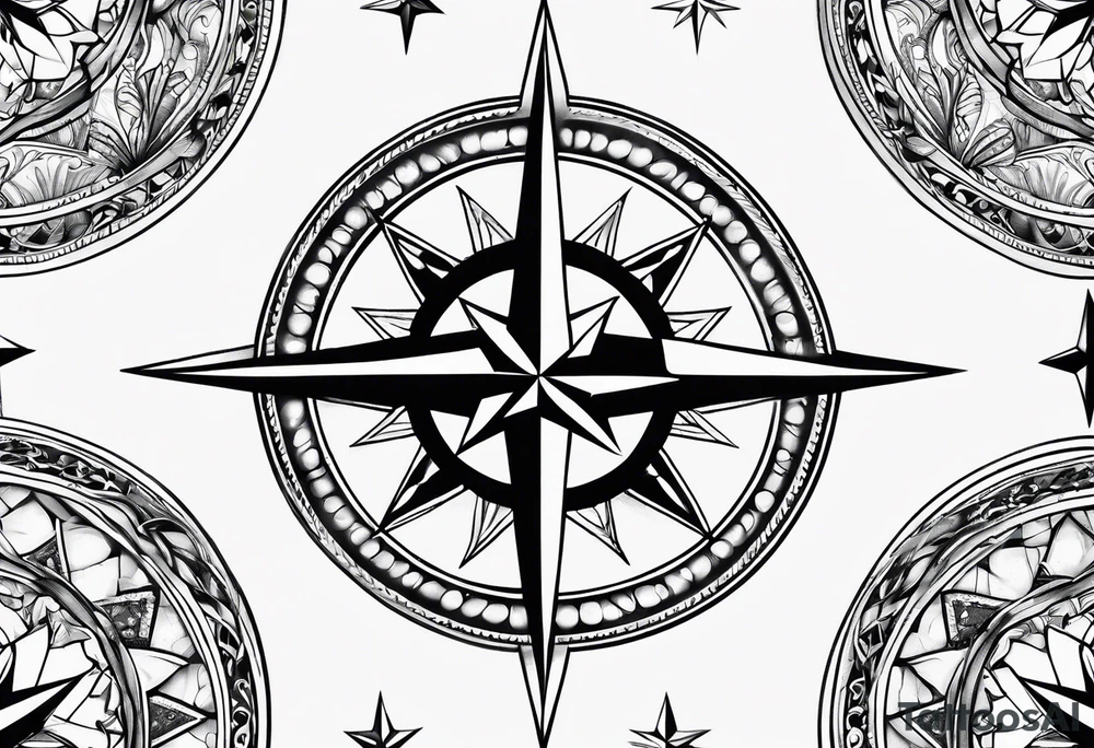 Compass stars tattoo idea