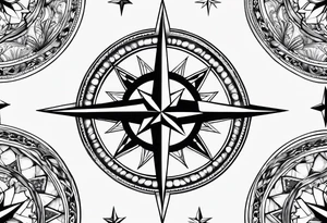 Compass stars tattoo idea