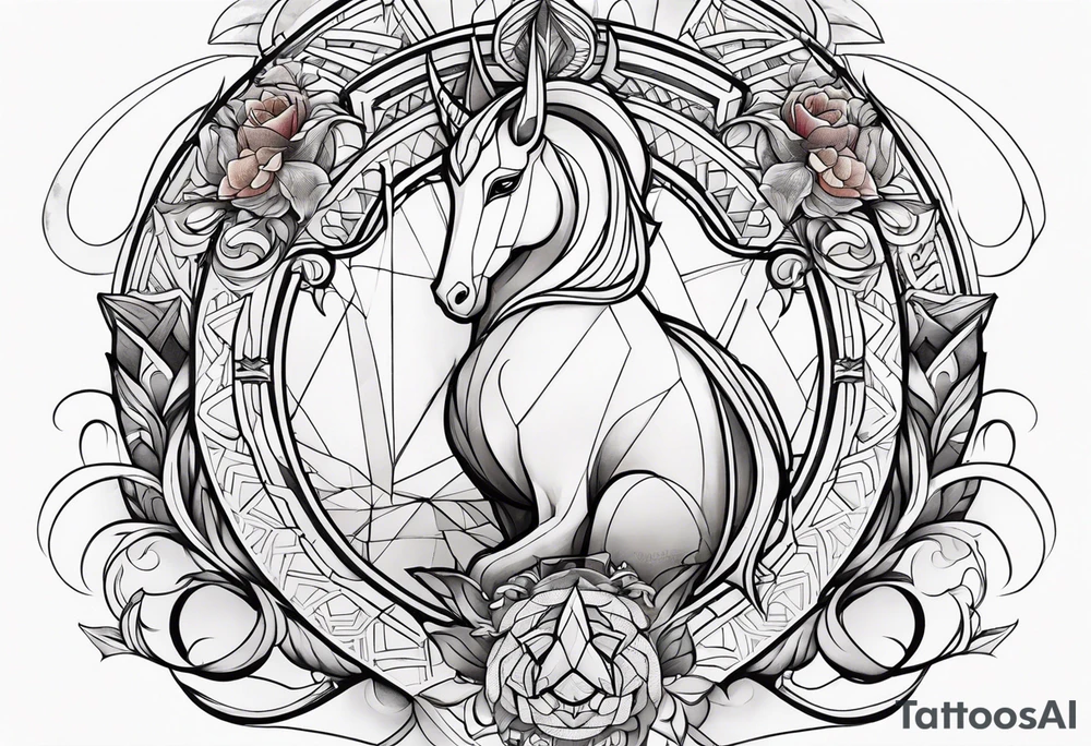 Geometric. Feminine capricorn tattoo idea