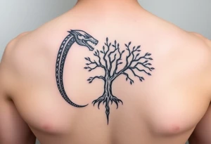 oroboros and tree of life tattoo idea