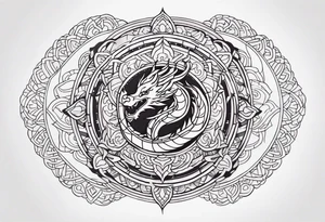 Dragon around Mandala tattoo idea