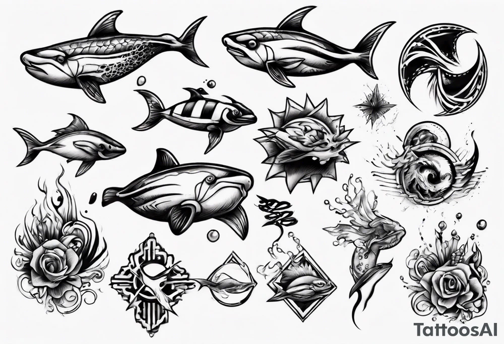 swimming, no details tattoo idea