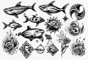 swimming, no details tattoo idea
