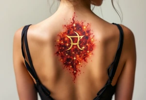 Golden stars form the shape of the astrological ♏ symbol in the heart of the fiery red Scorpius constellation. tattoo idea
