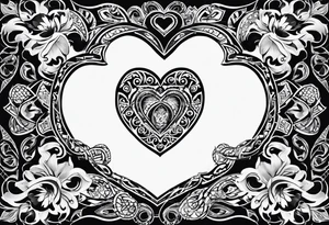 four dog paws with dark background connecting them, individual and disconnected tribal heart above tattoo idea