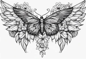 wing, flower, tattoo idea