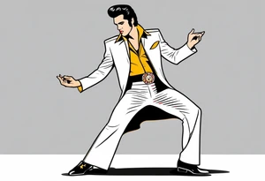 Elvis Full Body Pose simple Vegas tattoo idea