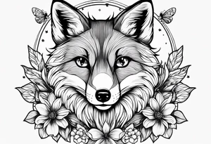 A forearm tattoo of a fox and a bee tattoo idea