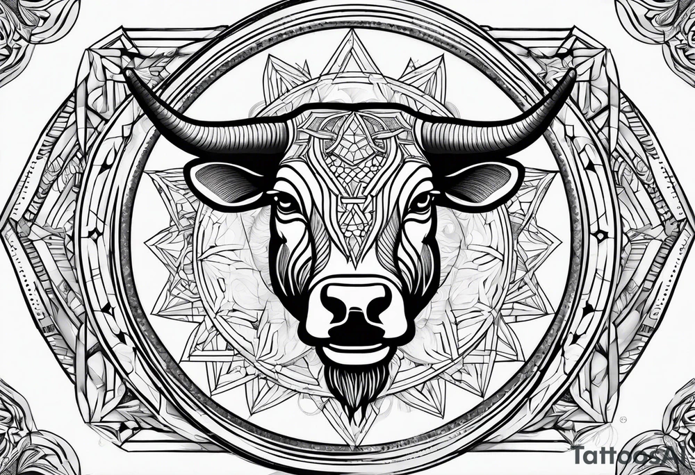 Taurus sign, sacred geometry tattoo idea