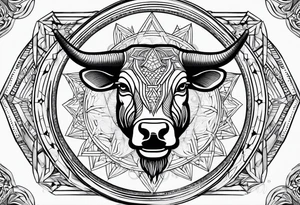 Taurus sign, sacred geometry tattoo idea