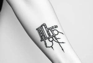 wide System of pipes that transitions and transforms at the end into thick, widespread 
veins of forearm tattoo idea