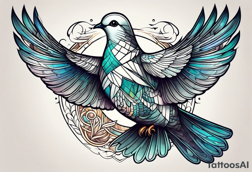 vintage dove tattoo idea