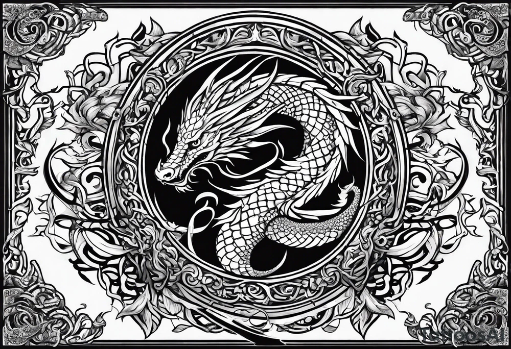 Jomungandr wyrm nordic styl tattoo idea