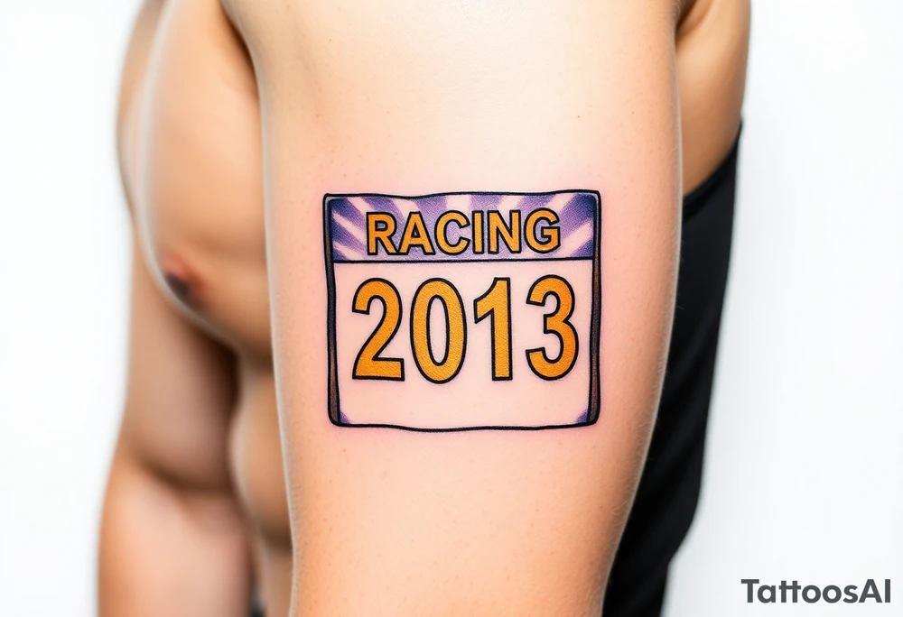 Racing bib 2013 purple and gold tattoo idea