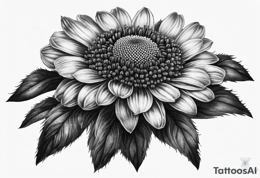 Powerful realistic Indian blanket flower tattoo idea