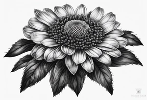 Powerful realistic Indian blanket flower tattoo idea