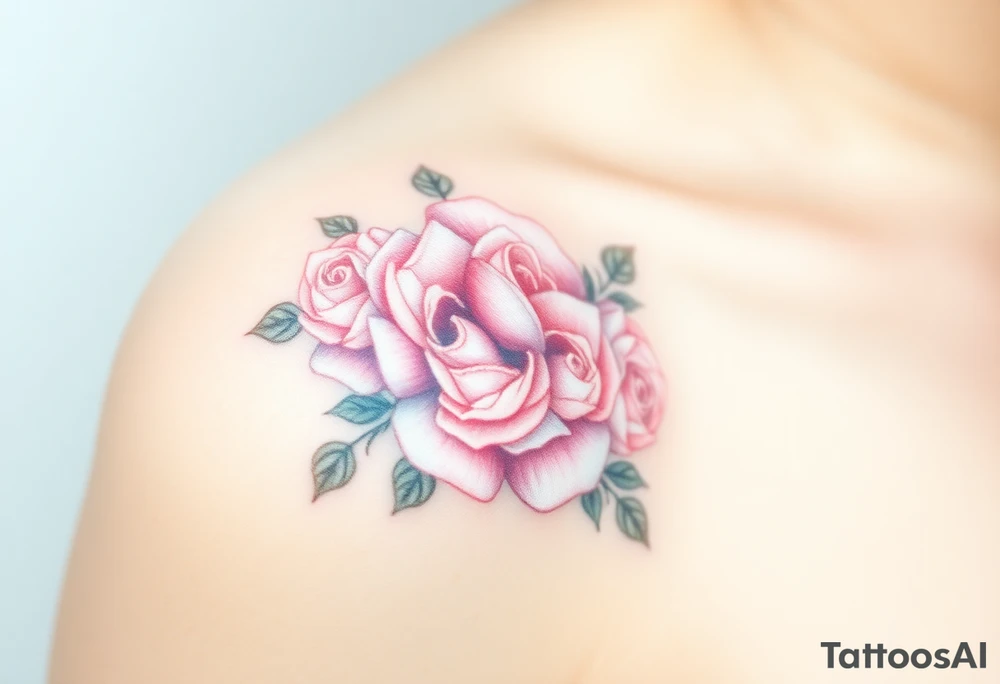 A fingerprint with soft pastel roses intertwined, creating a delicate floral effect tattoo idea