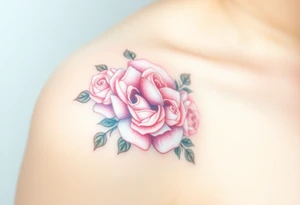 A fingerprint with soft pastel roses intertwined, creating a delicate floral effect tattoo idea