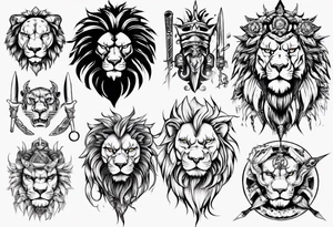 warrior lion tattoo idea
