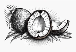 coconut split open tattoo idea