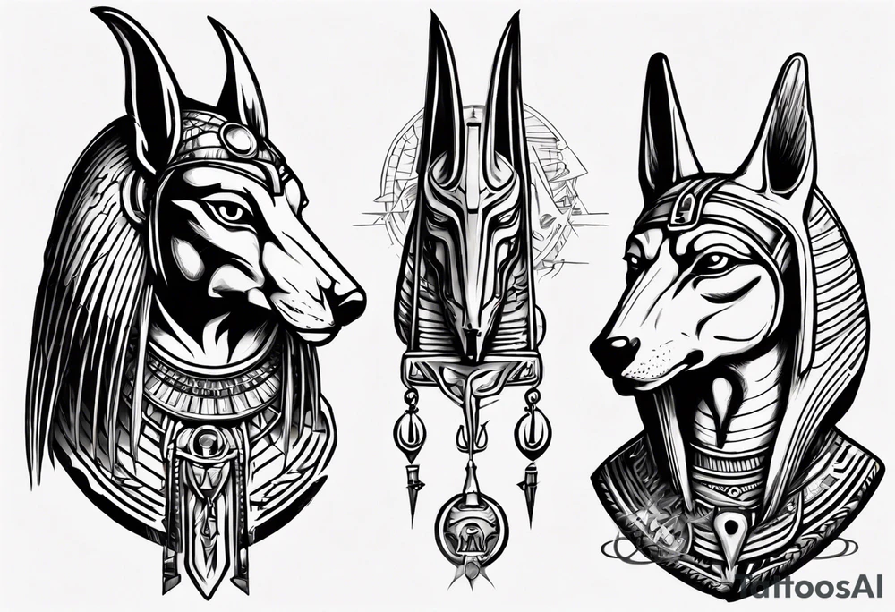 Horus and anubis tattoo idea