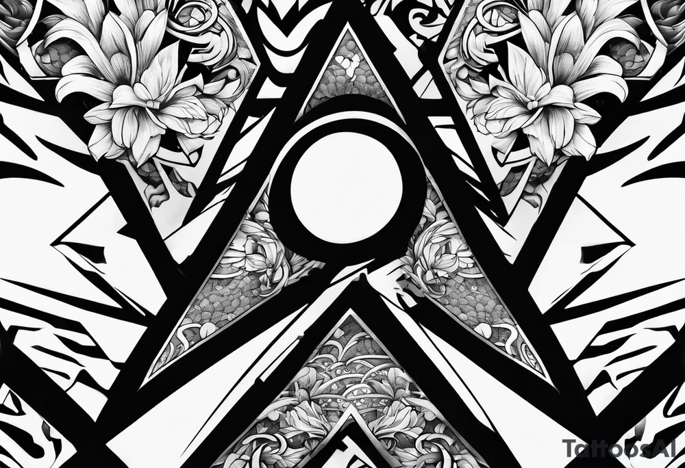 the letters A R in the middle of a ninja headband tattoo idea