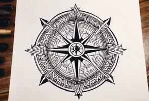 Viking runes and compass tattoo idea