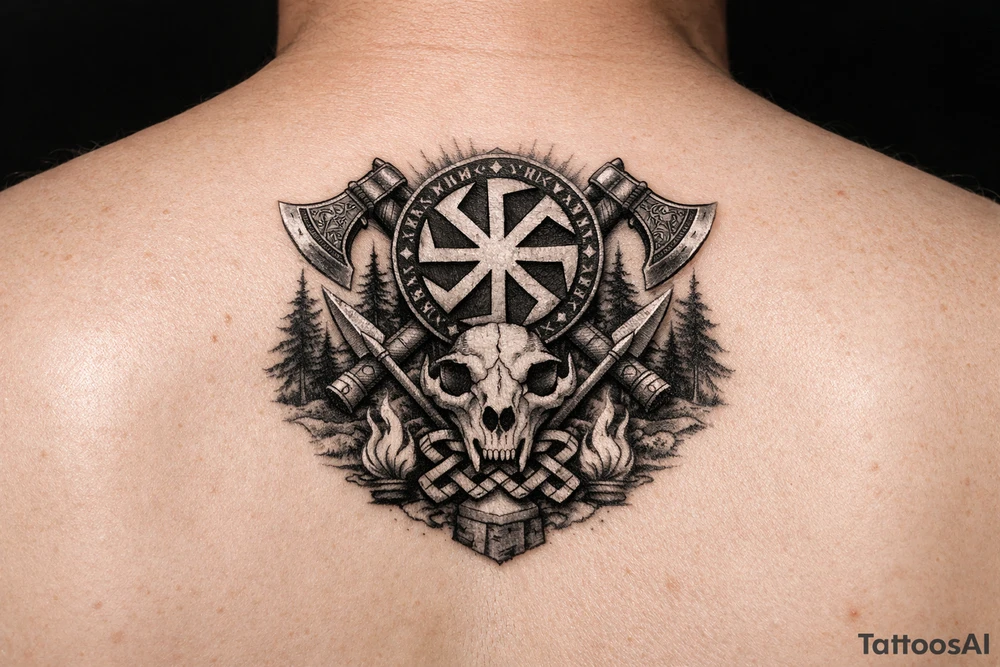 Ideas with pagan Slavic kolovrat tattoo idea