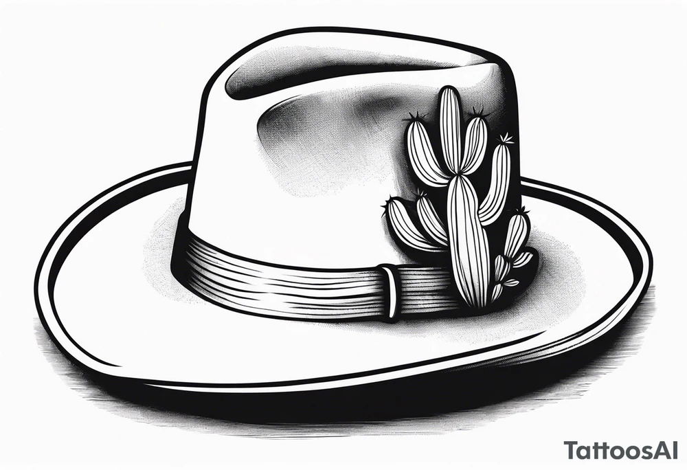 Cactus desert cowboy hat tattoo idea