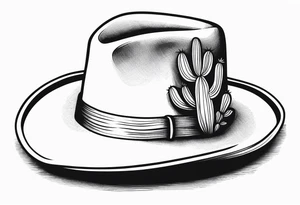 Cactus desert cowboy hat tattoo idea