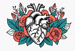 human heart
old school vintage simple traditional design surrounded by vintage flowers


bold color simple tattoo idea