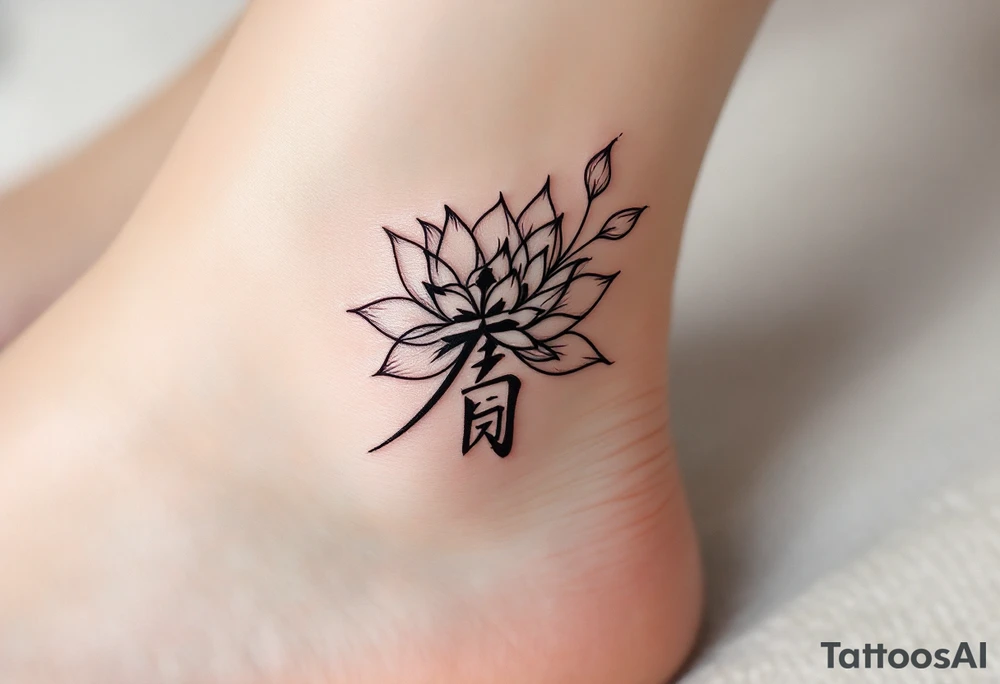 希望 (xīwàng, “hope”) in sunrise pink matches lotus flowers to convey rebirth and inner light. tattoo idea
