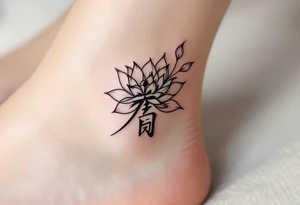 希望 (xīwàng, “hope”) in sunrise pink matches lotus flowers to convey rebirth and inner light. tattoo idea