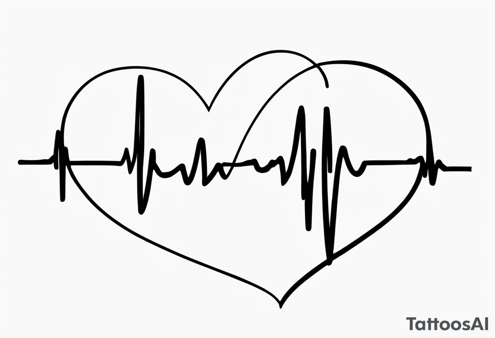 Heartbeat line intertwined with the words Darren Forever tattoo idea