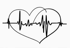 Heartbeat line intertwined with the words Darren Forever tattoo idea