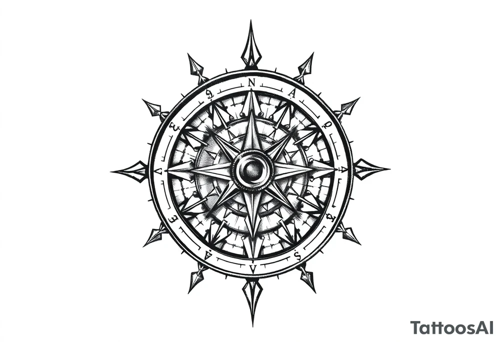 3D sundial tattoo idea