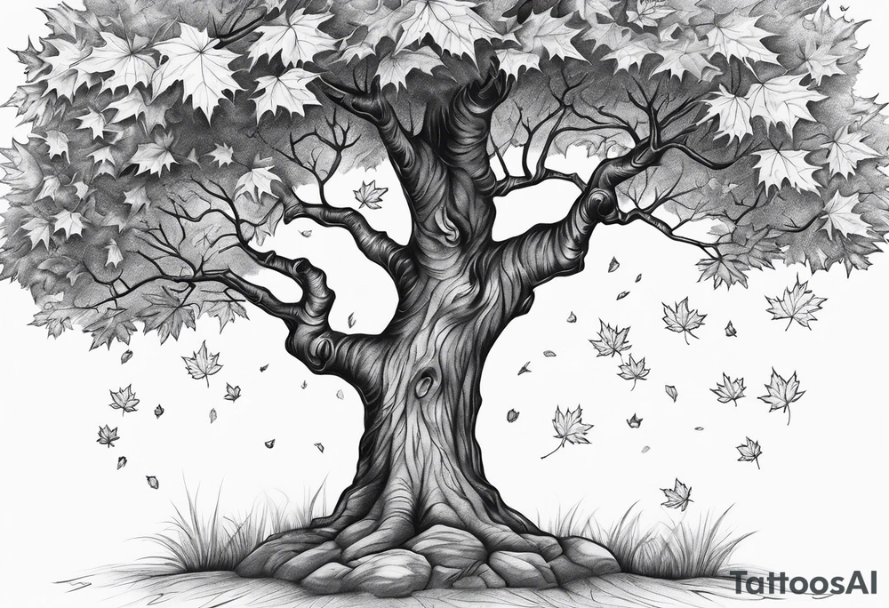 A maple tree tattoo idea
